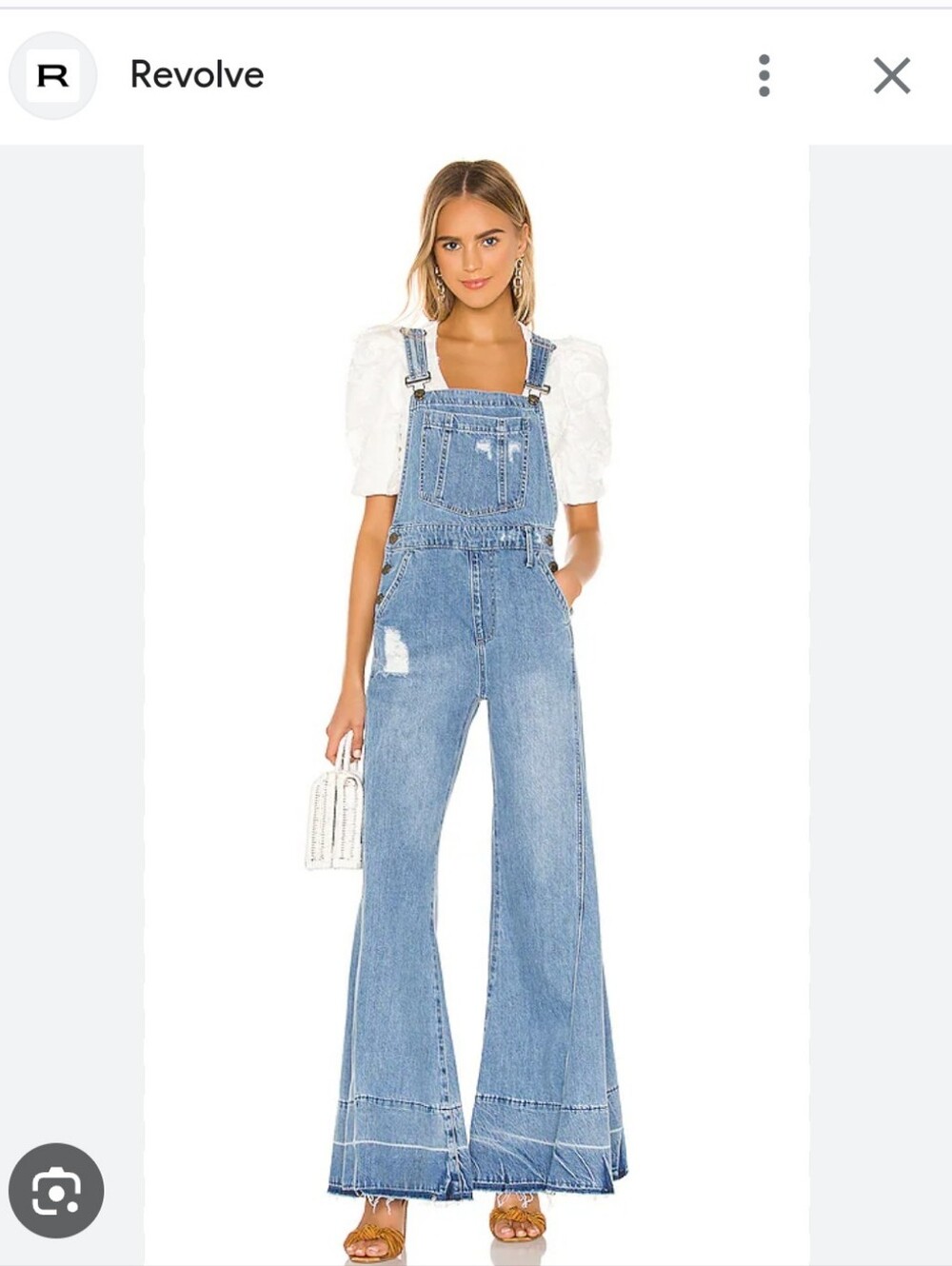 Show Me Your Mumu Light Blue Distressed Flared Denim Overalls